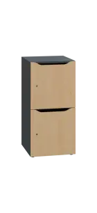 DOMINOU 22 úložná skříň 2-boxová, 917x450x400 mm, korpus antracit, dvířka javor horský